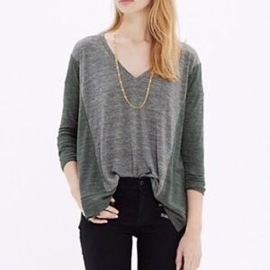 Madewell Anthem V Neck Long Sleeve Tee Shirt